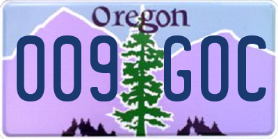 OR license plate 009GOC