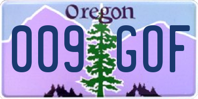OR license plate 009GOF