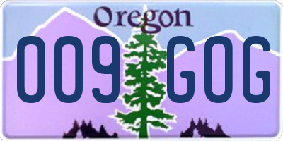 OR license plate 009GOG