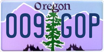 OR license plate 009GOP