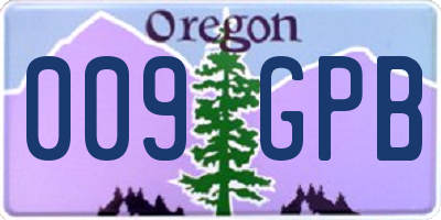 OR license plate 009GPB