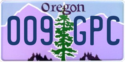 OR license plate 009GPC