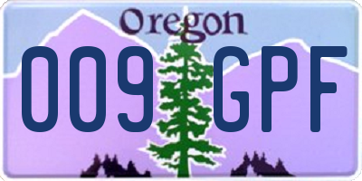 OR license plate 009GPF