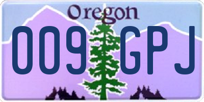 OR license plate 009GPJ