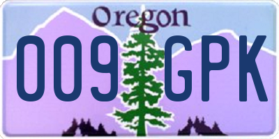 OR license plate 009GPK