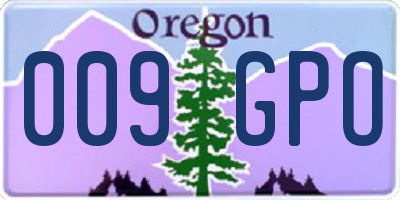OR license plate 009GPO