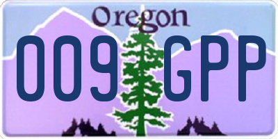 OR license plate 009GPP