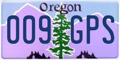 OR license plate 009GPS