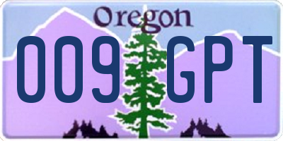OR license plate 009GPT