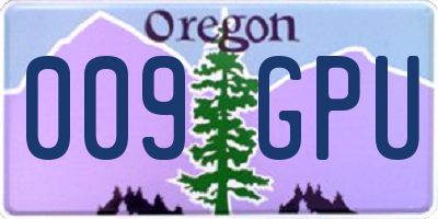OR license plate 009GPU