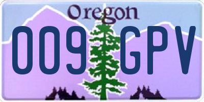 OR license plate 009GPV
