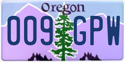 OR license plate 009GPW