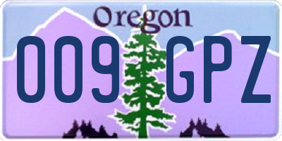 OR license plate 009GPZ