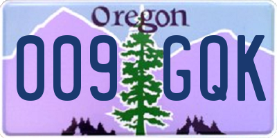 OR license plate 009GQK