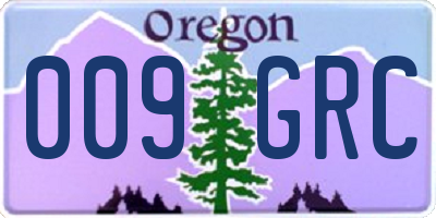 OR license plate 009GRC