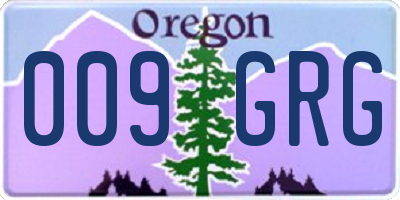 OR license plate 009GRG