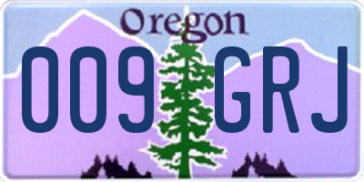 OR license plate 009GRJ