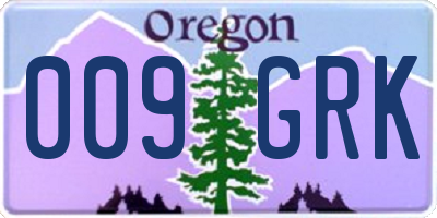 OR license plate 009GRK