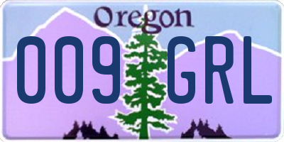 OR license plate 009GRL