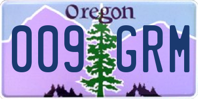 OR license plate 009GRM