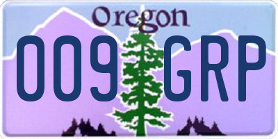 OR license plate 009GRP