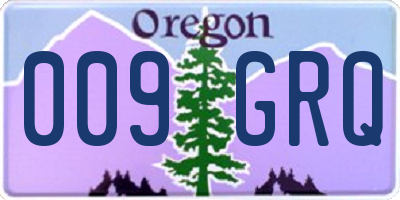 OR license plate 009GRQ