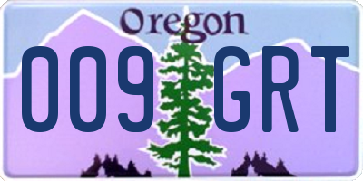 OR license plate 009GRT