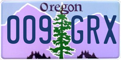 OR license plate 009GRX