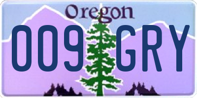 OR license plate 009GRY