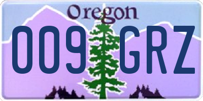 OR license plate 009GRZ