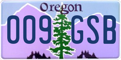 OR license plate 009GSB