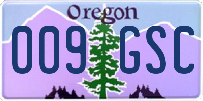 OR license plate 009GSC