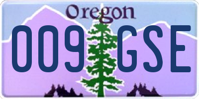 OR license plate 009GSE