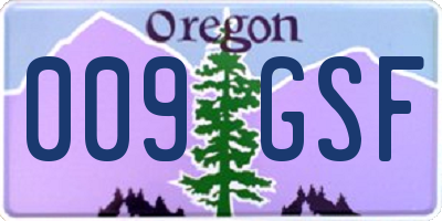 OR license plate 009GSF