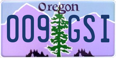 OR license plate 009GSI