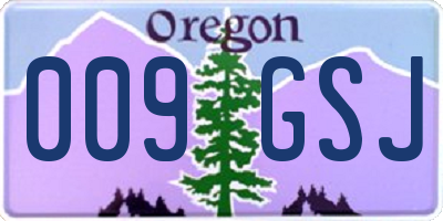 OR license plate 009GSJ