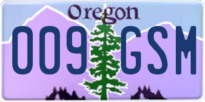 OR license plate 009GSM