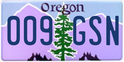 OR license plate 009GSN