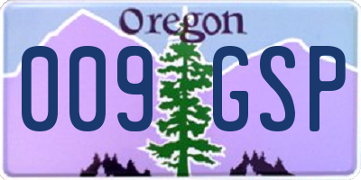 OR license plate 009GSP