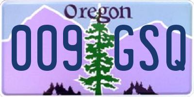 OR license plate 009GSQ