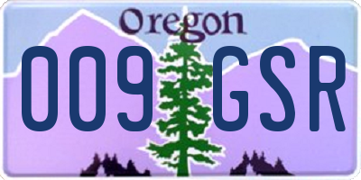 OR license plate 009GSR