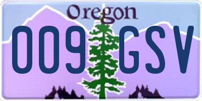 OR license plate 009GSV