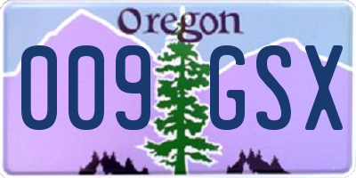 OR license plate 009GSX