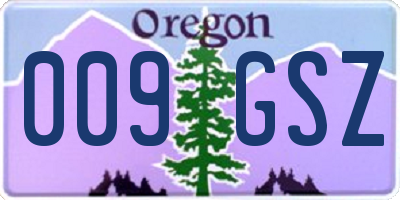 OR license plate 009GSZ