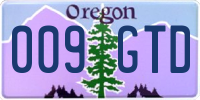 OR license plate 009GTD