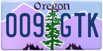 OR license plate 009GTK