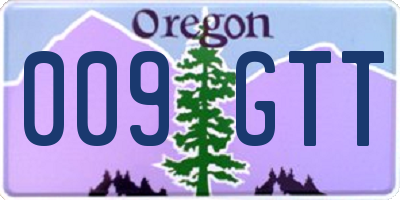 OR license plate 009GTT