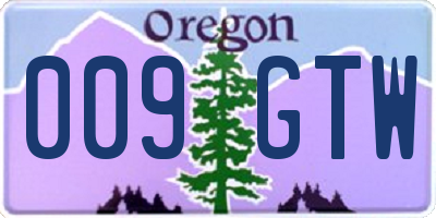 OR license plate 009GTW