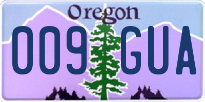 OR license plate 009GUA