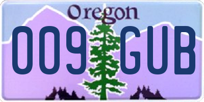 OR license plate 009GUB